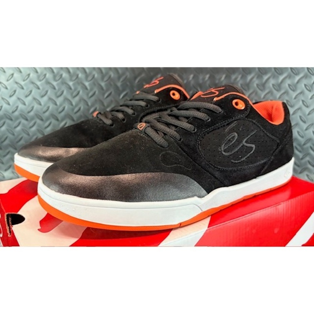 eS Swift 1.5 Mens Skateboarding Shoes Black Orange Sneakers Size 9.5